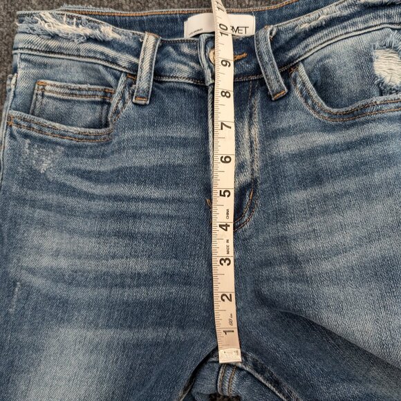 VERVT Altered Jeans Women's 25 Blue Denim Hippy Wide Leg Distressed Frayed READ - Picture 13 of 16